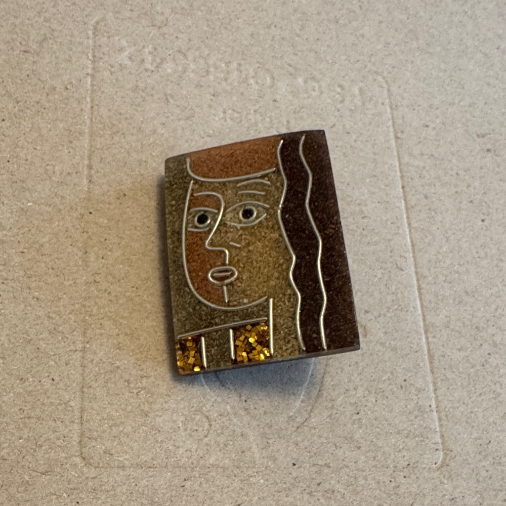 Abstract Face Brooch